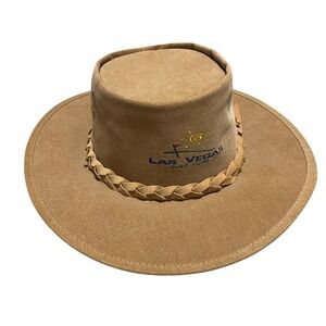 Aussie Shade Large Tan Suede Cowboy Hat Las Vegas Golf Club Embroidered